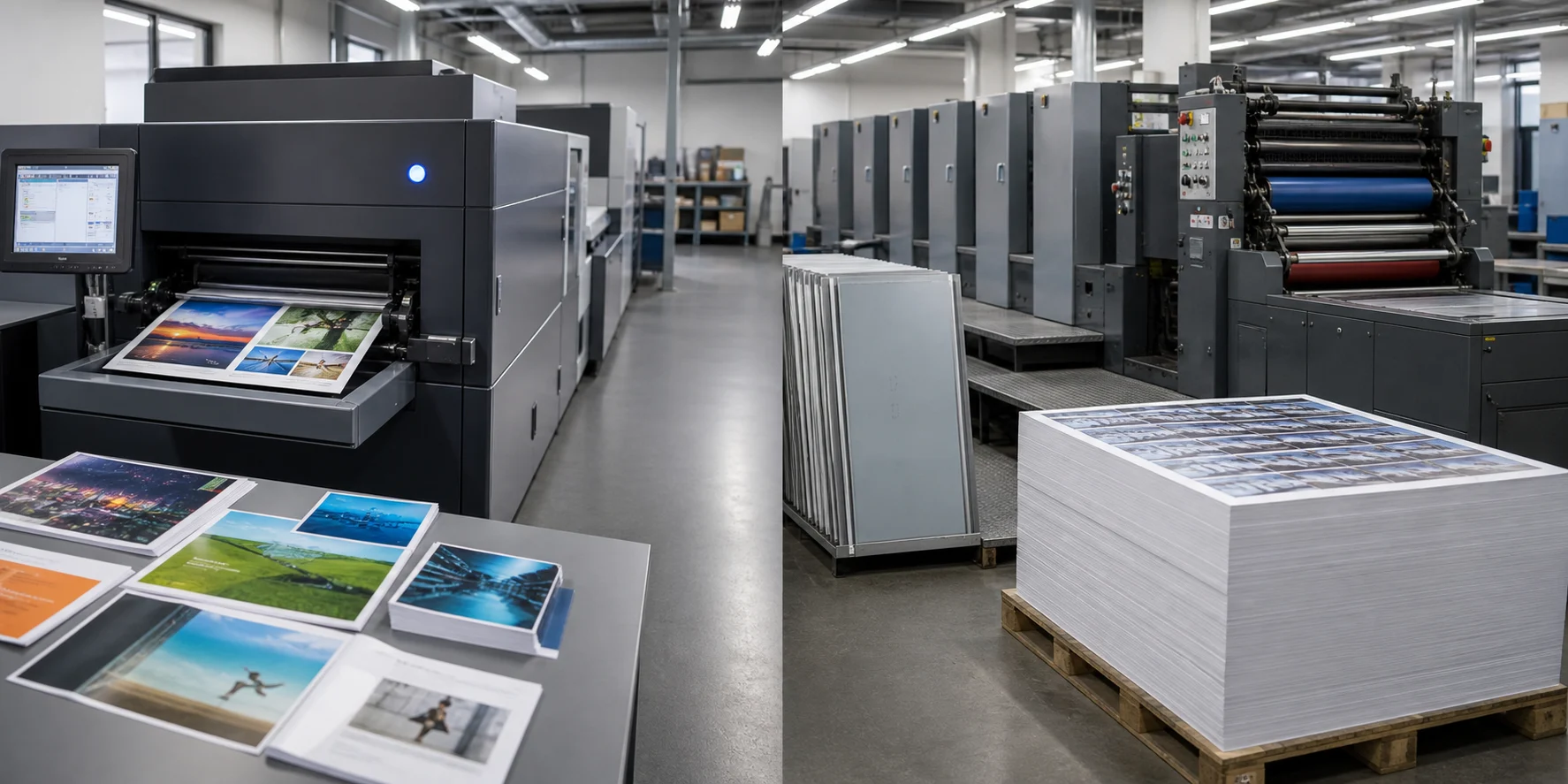 Digital and offset printing comparison for an Irvine business project